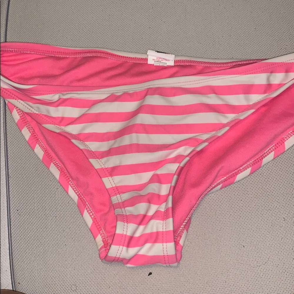Pink & white striped swimsuit bottom